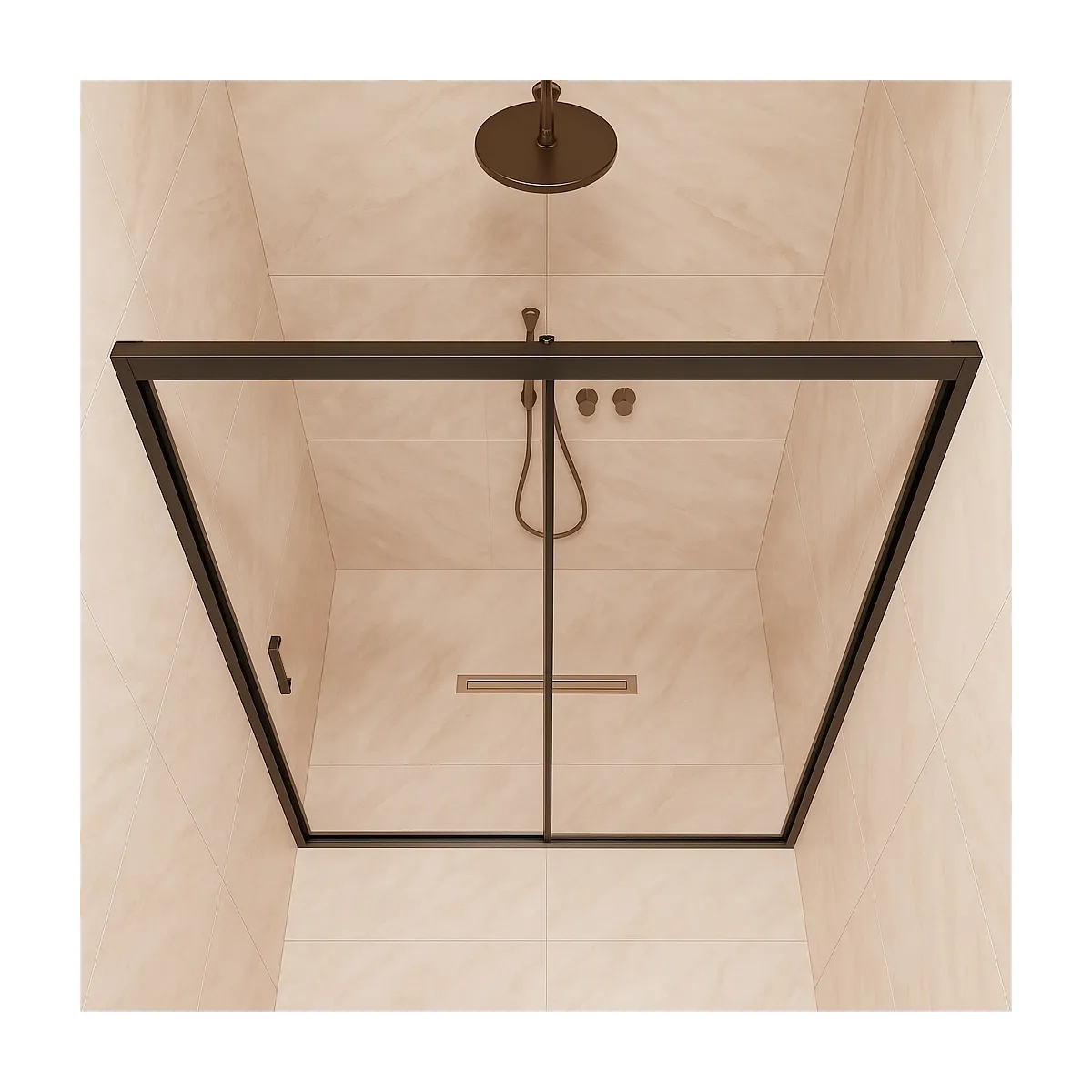 AGATA Anti-Kalk-Schiebetür-Duschtür H195