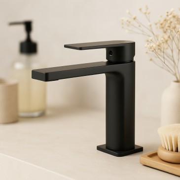 Mitigeur de lavabo Alpha noir mat