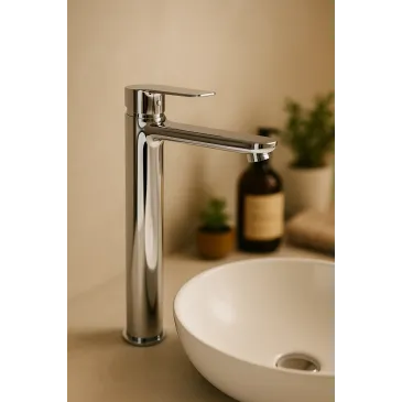 Mitigeur de lavabo design funky à levier unique et bec haut
