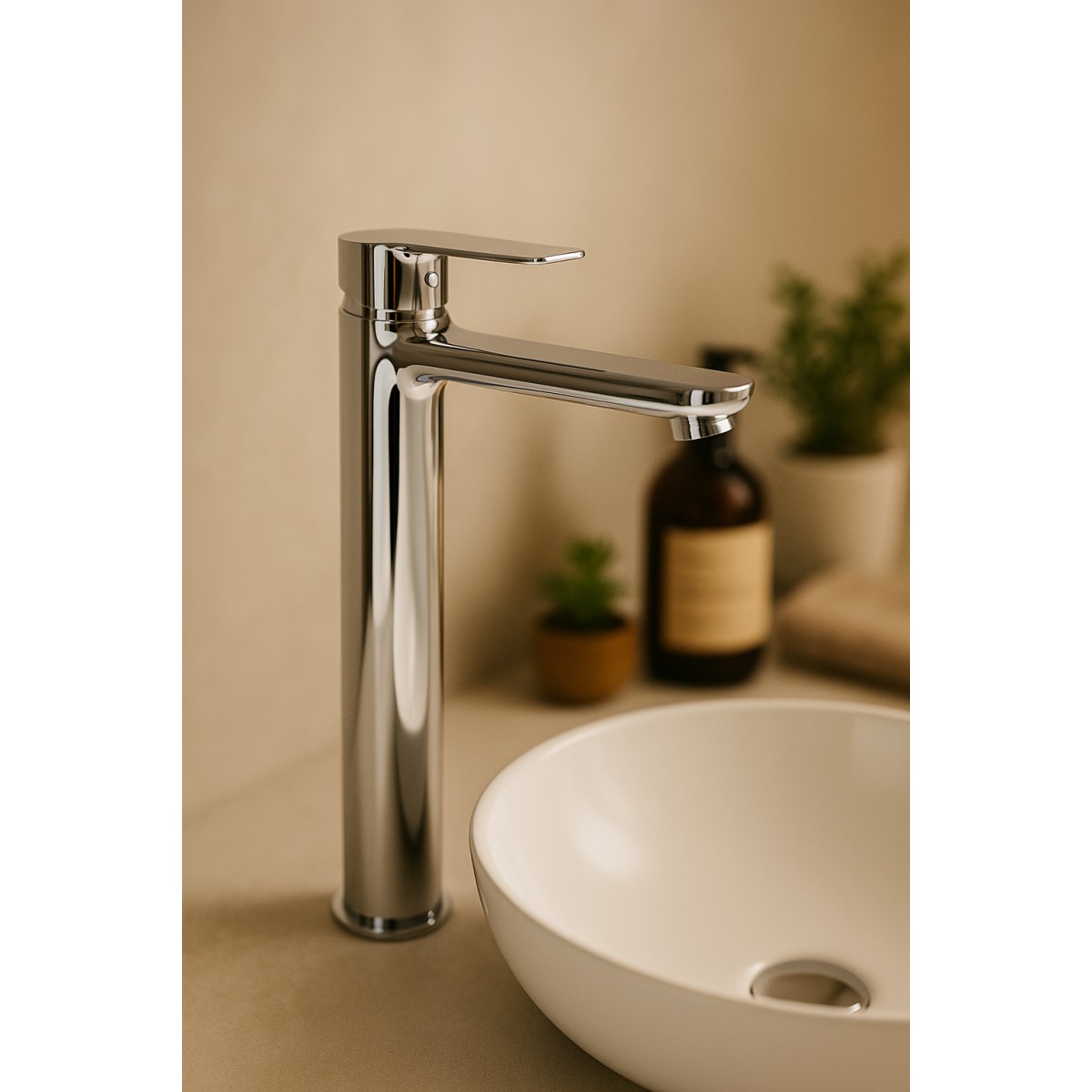 Mitigeur de lavabo design funky à levier unique et bec haut