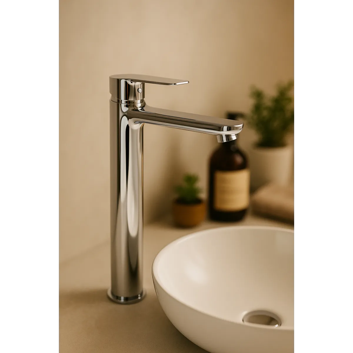 Mitigeur de lavabo design funky à levier unique et bec haut