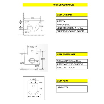 Couple de toilettes et bidet sans rebord | soleil