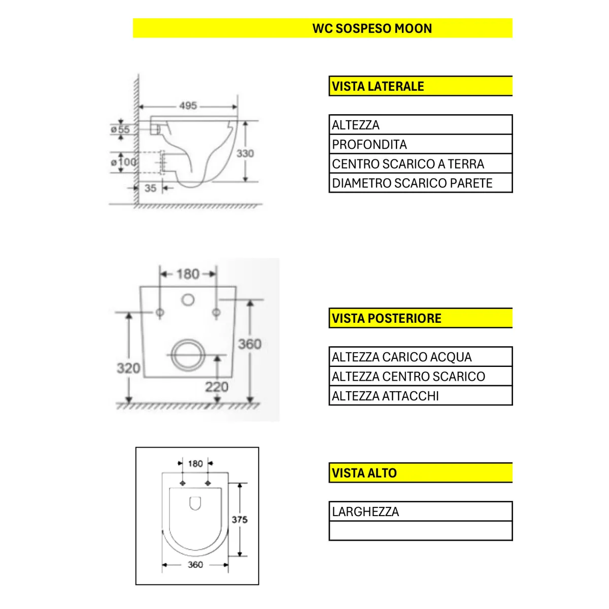 Couple de toilettes et bidet sans rebord | soleil