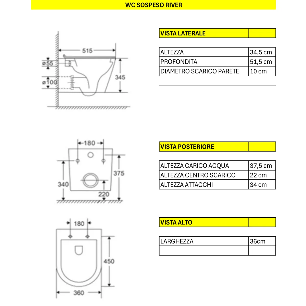 Paar randlose hängende Sanitärartikel aus Ocean-Keramik | Mondialshop