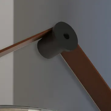 copy of Runder Spiegel zum Aufhängen mit schwarzem Leder- oder CAPO-Ledergürtel