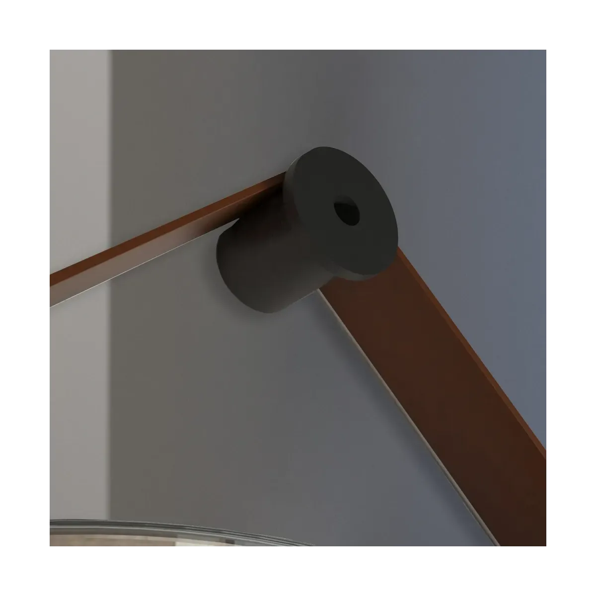 copy of Runder Spiegel zum Aufhängen mit schwarzem Leder- oder CAPO-Ledergürtel