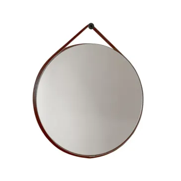 Runder Spiegel mit Lederband | Mondialshop