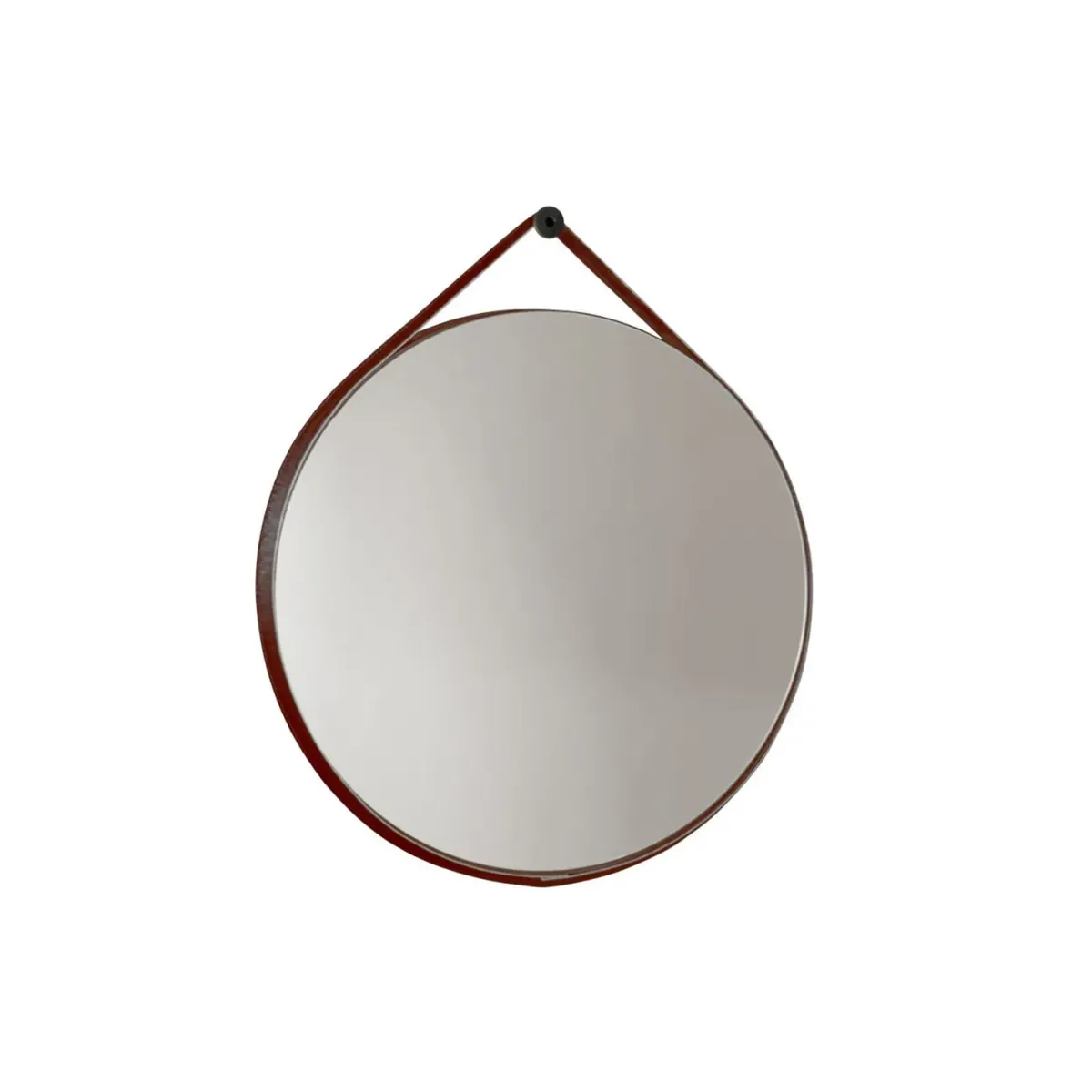 copy of Runder Spiegel zum Aufhängen mit schwarzem Leder- oder CAPO-Ledergürtel