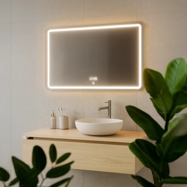 Moderner rechteckiger LED-Badezimmerspiegel | Mondialshop