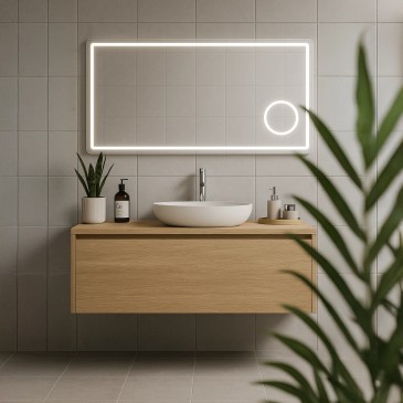 Hintergrundbeleuchteter LED-Spiegel mit 2-facher Vergrößerung | Mondialshop