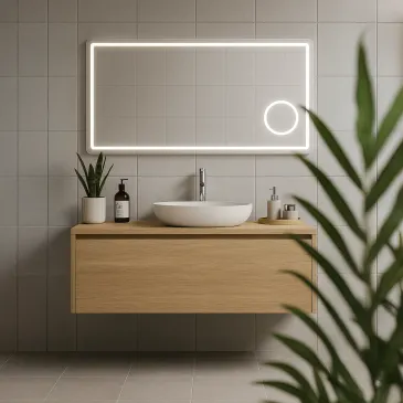 Miroir LED rétroéclairé avec grossissement x2 | Mondialshop