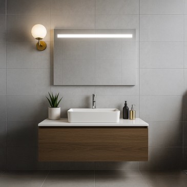 LED-Badezimmerspiegel für Schränke mit polierten Kanten | Mondialshop