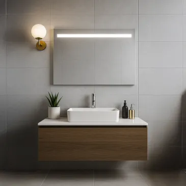LED-Badezimmerspiegel für Schränke mit polierten Kanten | Mondialshop