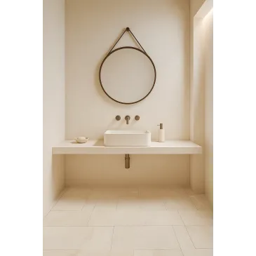 copy of Runder Spiegel zum Aufhängen mit schwarzem Leder- oder CAPO-Ledergürtel