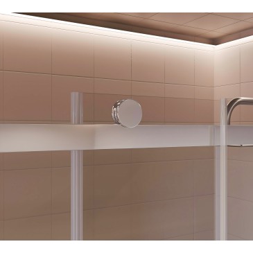 Porte de douche coulissante transparente anticalcaire EUCLIDE H195