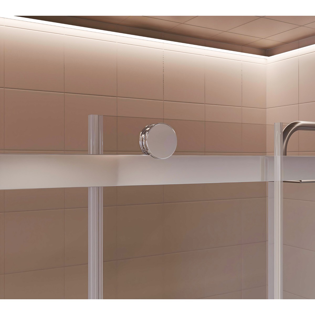 Porte de douche coulissante transparente anticalcaire...