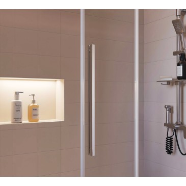 Porte de douche coulissante transparente anticalcaire EUCLIDE H195