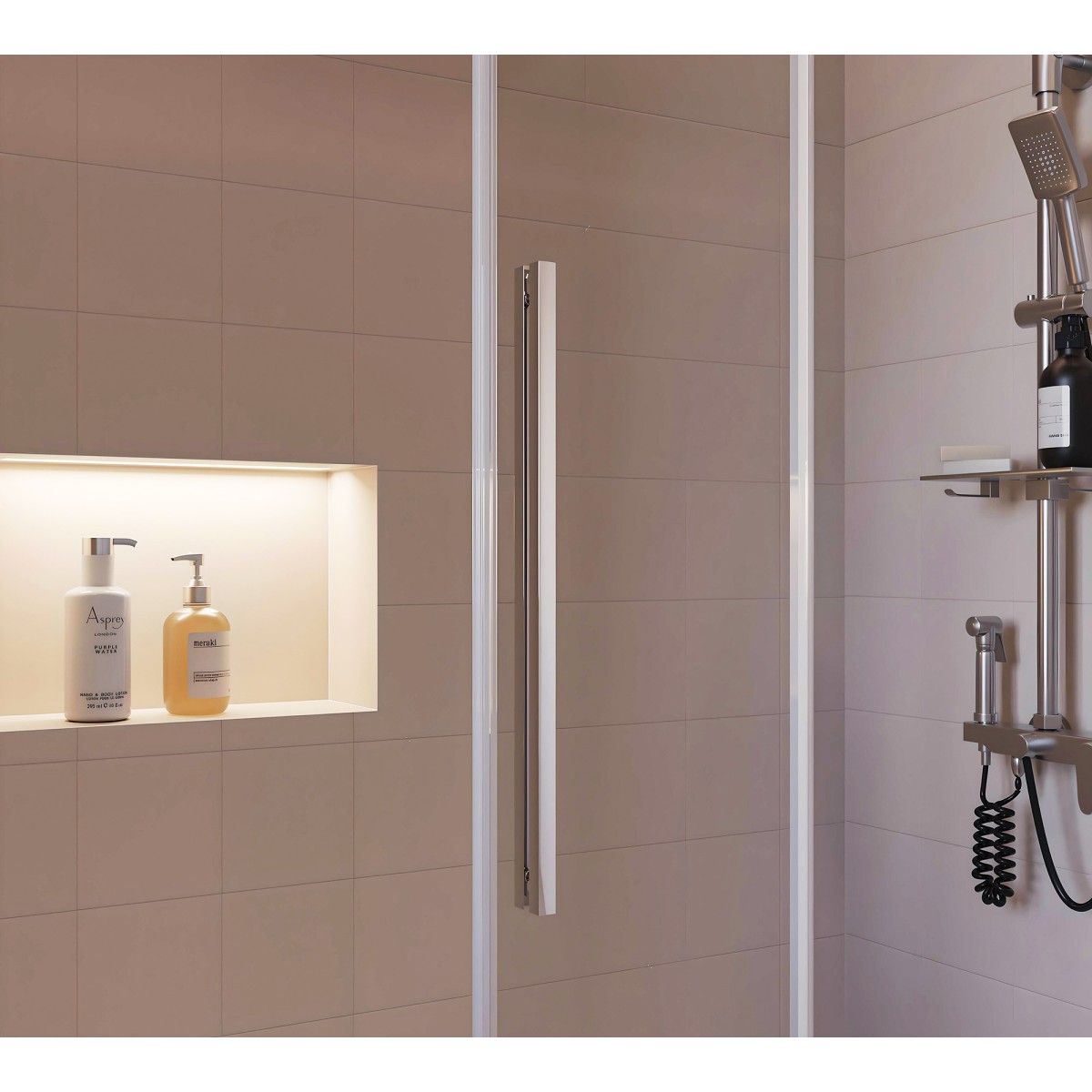 Porte de douche coulissante transparente anticalcaire EUCLIDE H195