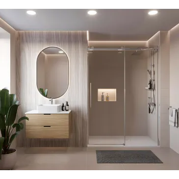 Transparente Antikalk-Duschschiebetür H195 EUCLIDE