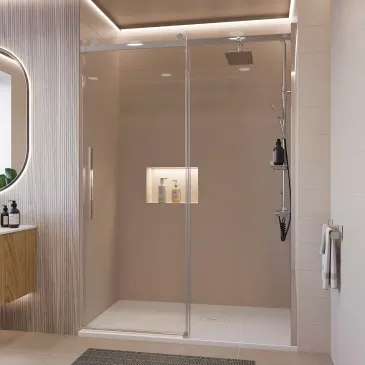 Porte de douche coulissante transparente anticalcaire EUCLIDE H195