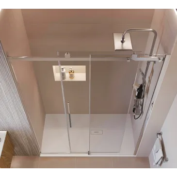 Transparente Antikalk-Duschschiebetür H195 EUCLIDE