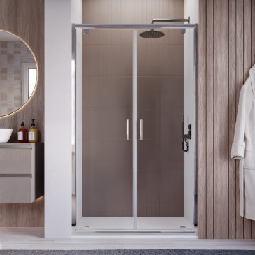 Porte de douche h195 Saloon Double charnière intérieur extérieur anticalcaire