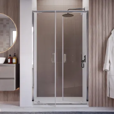 Porte de douche h195 Saloon Double charnière intérieur extérieur anticalcaire