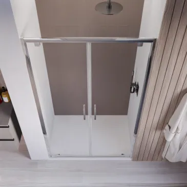 Porte de douche h195 Saloon Double charnière intérieur extérieur anticalcaire