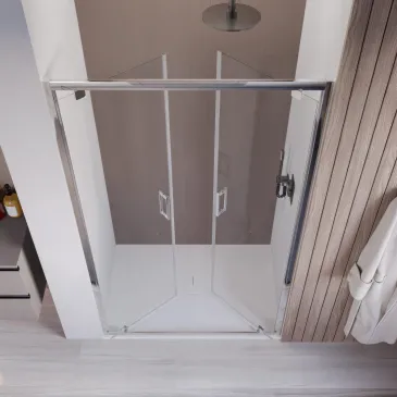 Porte de douche h195 Saloon Double charnière intérieur extérieur anticalcaire