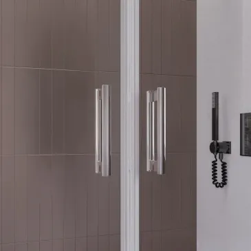 Porte de douche h195 Saloon Double charnière intérieur extérieur anticalcaire