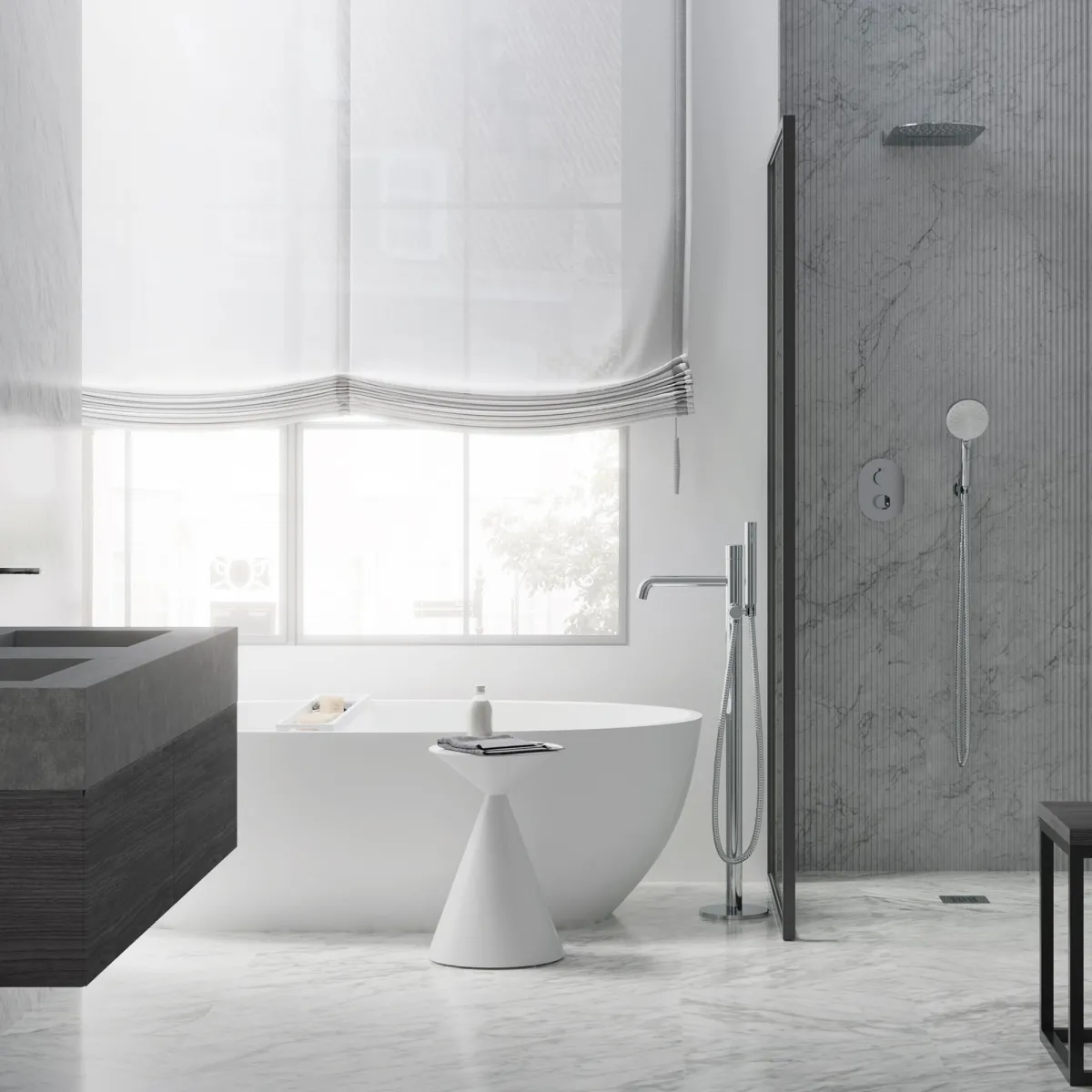 Miscelatore vasca a pavimento