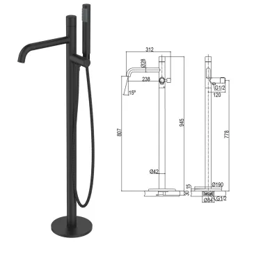copy of Miscelatore vasca a pavimento