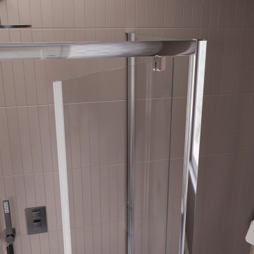 Cabine de douche 3 côtés, intérieure ou extérieure, transparente, h195, 6 mm Java