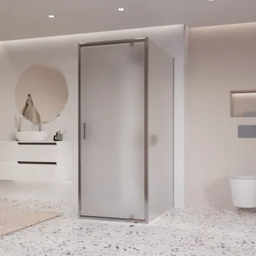 Cabine de douche 3 côtés avec porte battante opaque h195 6mm Adèle