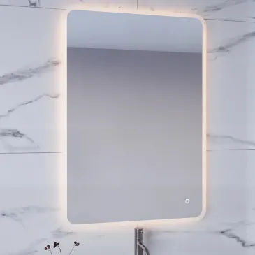 specchio con luce led frontale