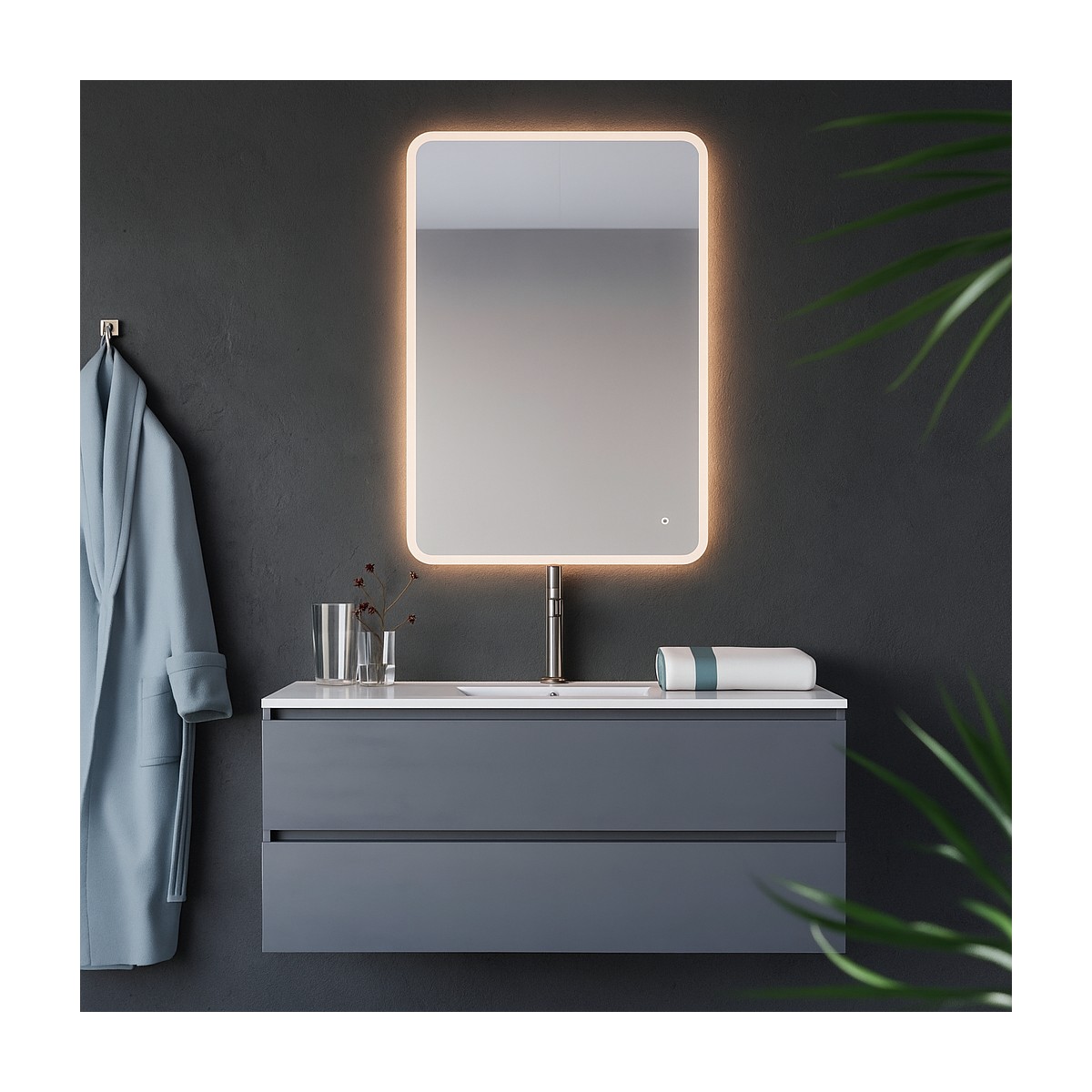 Specchio bagno led retroilluminato 70x100 100x70