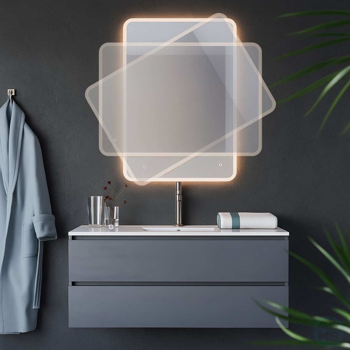 Specchio bagno led retroilluminato 80x60 60x80