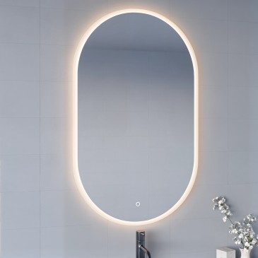 Ovaler LED-Touchscreen-Badezimmerspiegel | Mondialshop