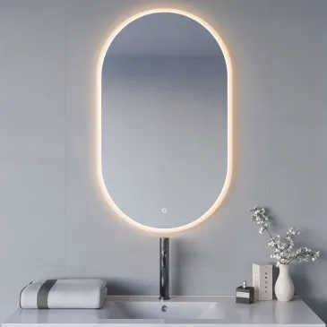 Miroir ovale tactile LED...