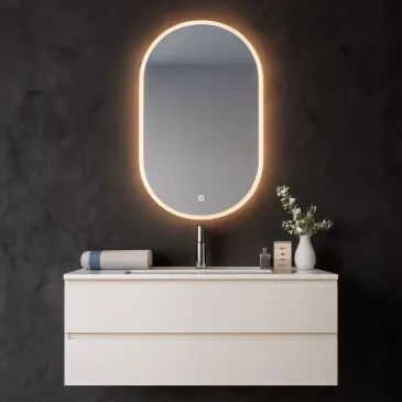Specchio Bagno Ovale LED Touch-Screen | Mondialshop