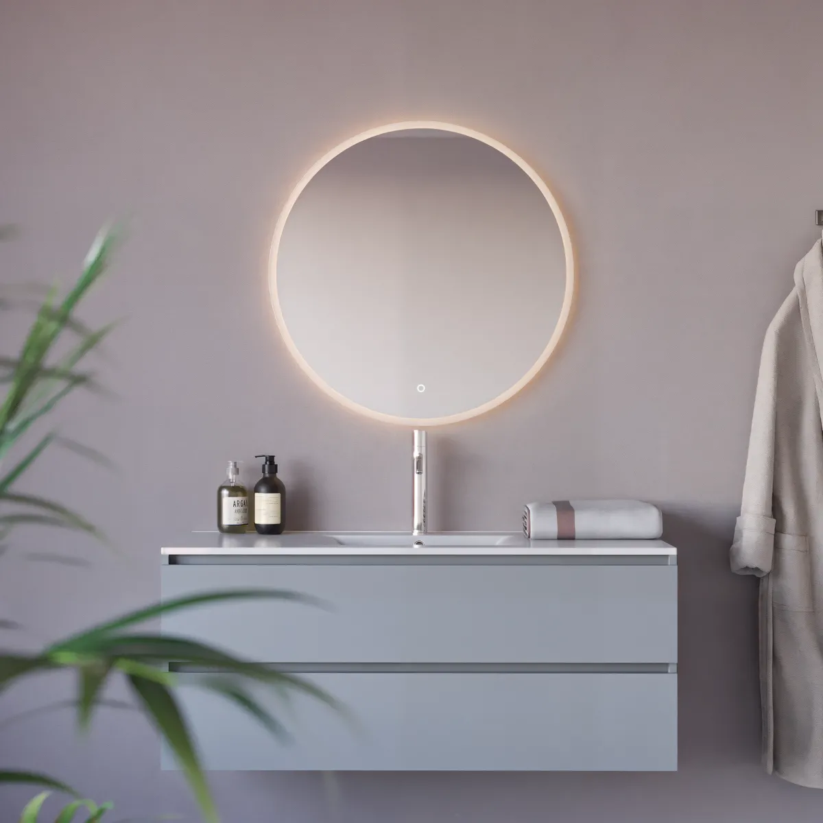 MIMI 70 cm runder LED-Spiegel mit Touchscreen-Steuerung
