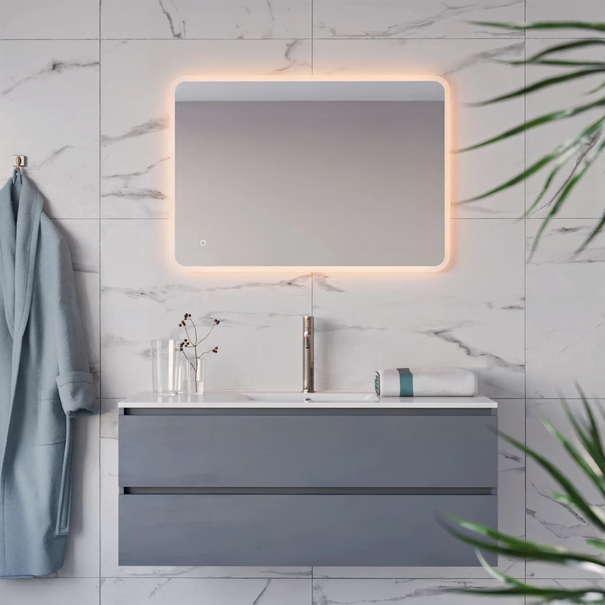Specchio bagno led retroilluminato 80x60 60x80