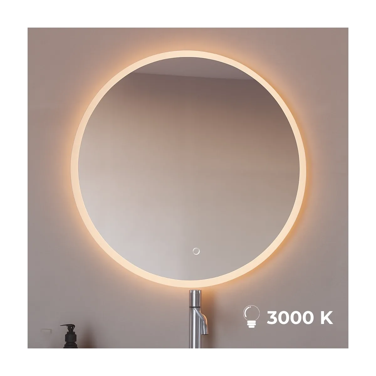MIMI 70 cm runder LED-Spiegel mit Touchscreen-Steuerung