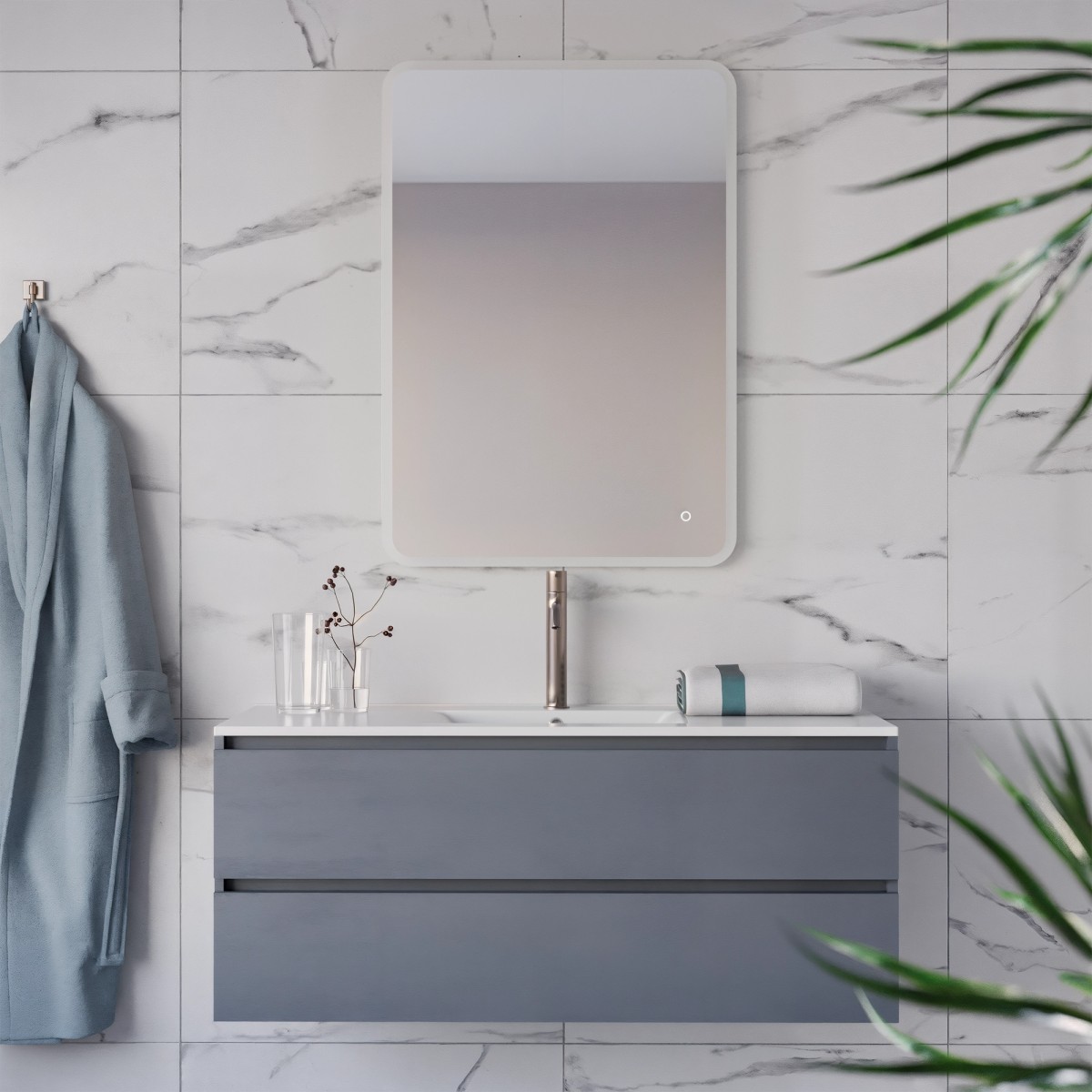 Specchio bagno led retroilluminato 80x60 60x80