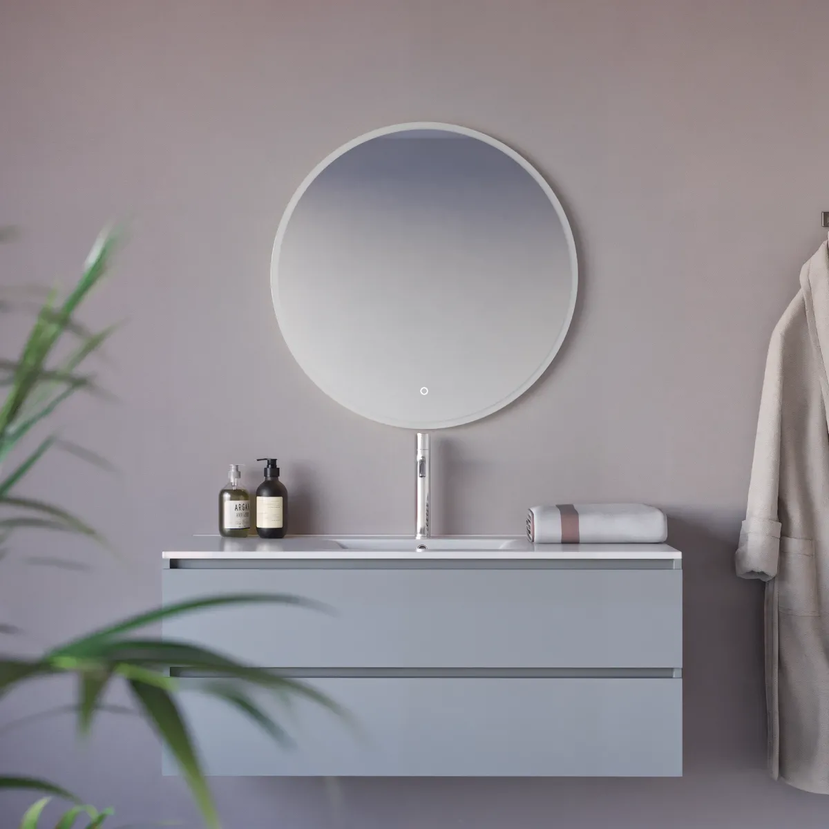 Specchio tondo 70cm led con accensione touch-screen MIMI