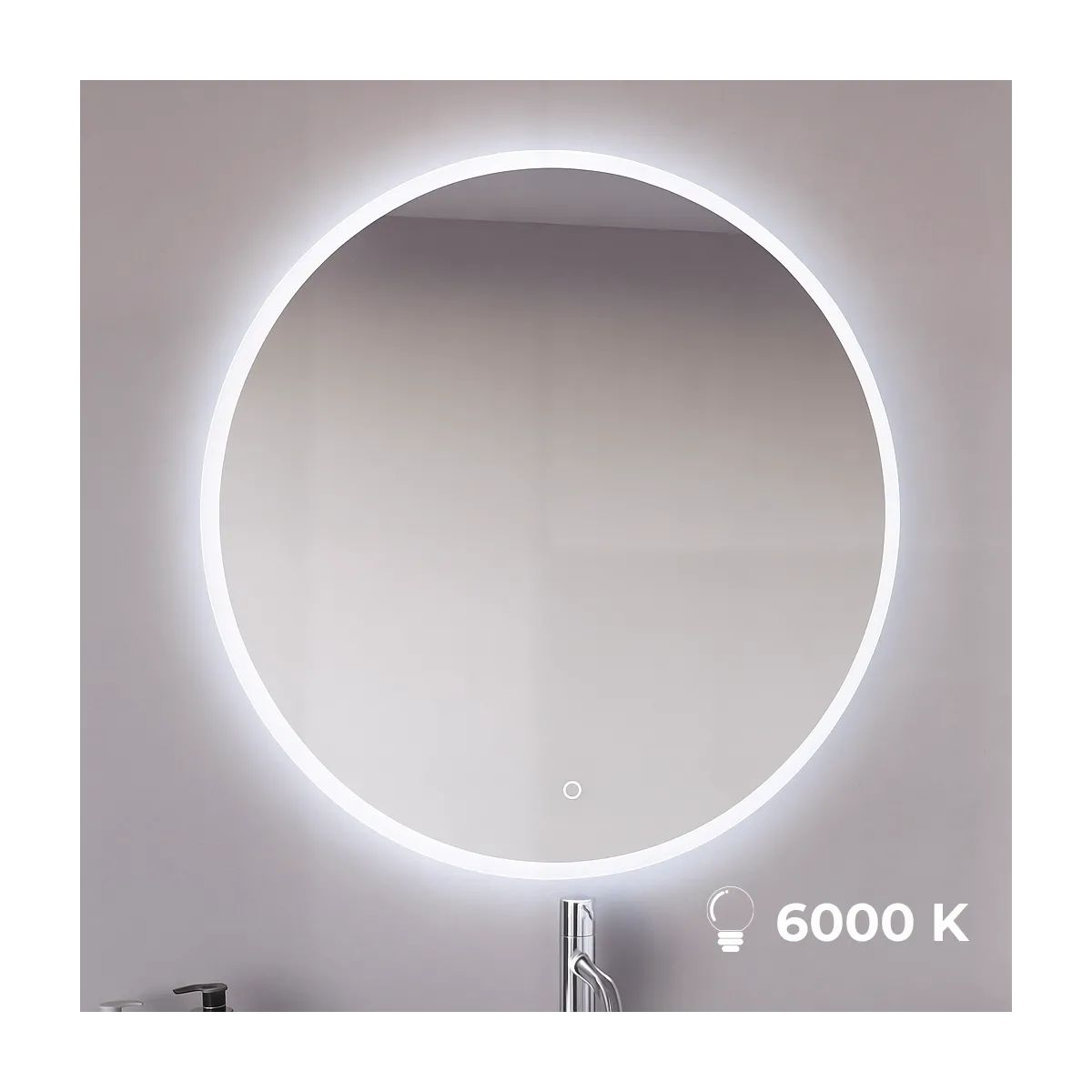 Specchio tondo 70cm led con accensione touch-screen MIMI