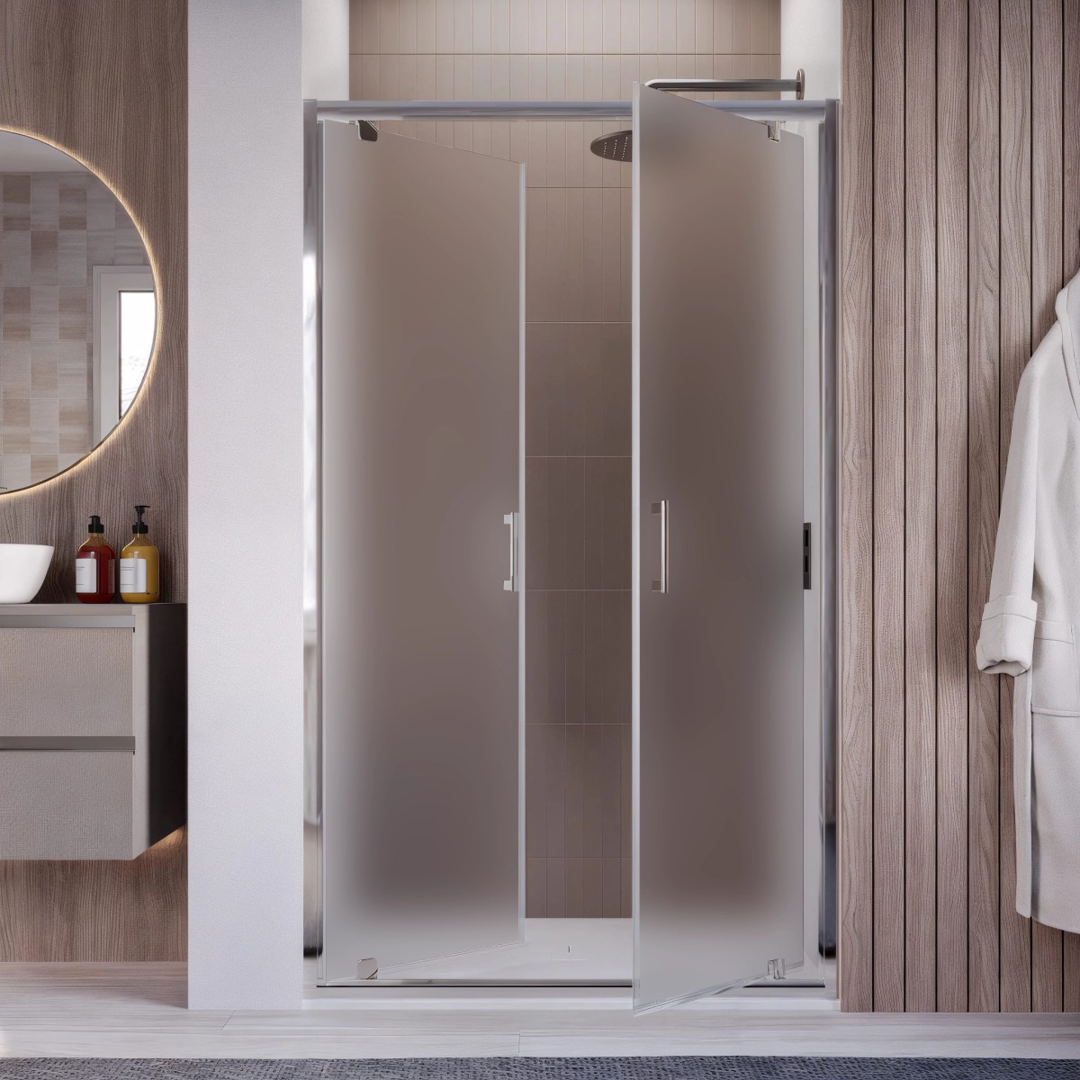 Porta doccia con apertura saloon 80 90 100