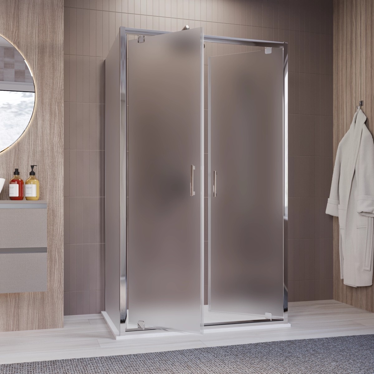 Box doccia tre lati saloon opaco h195 6mm anticalcare