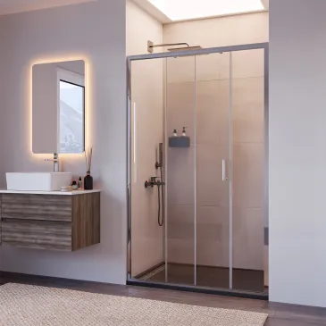 Porte de douche chromée...