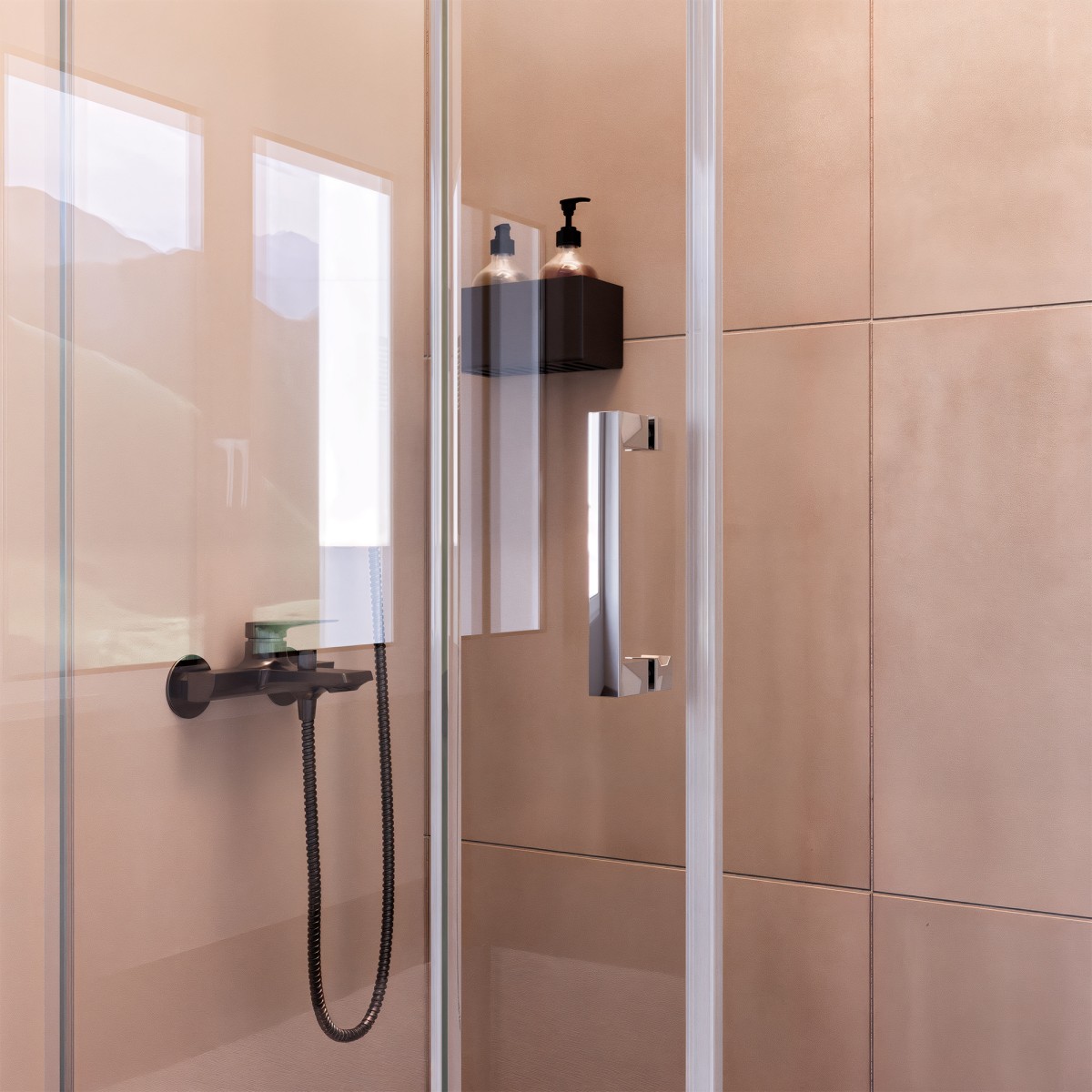 Porte de douche coulissante transparente anti-calcaire AGATA H195